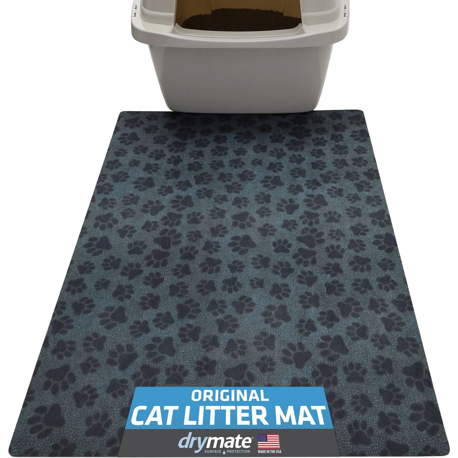 Drymate Protective & Decorative Cat Litter Mat, Paw Dots, Large, 20-in X 28-in 1 Drymate Protective & Decorative Cat Litter Mat, Paw Dots, Large, 20-in X 28-in