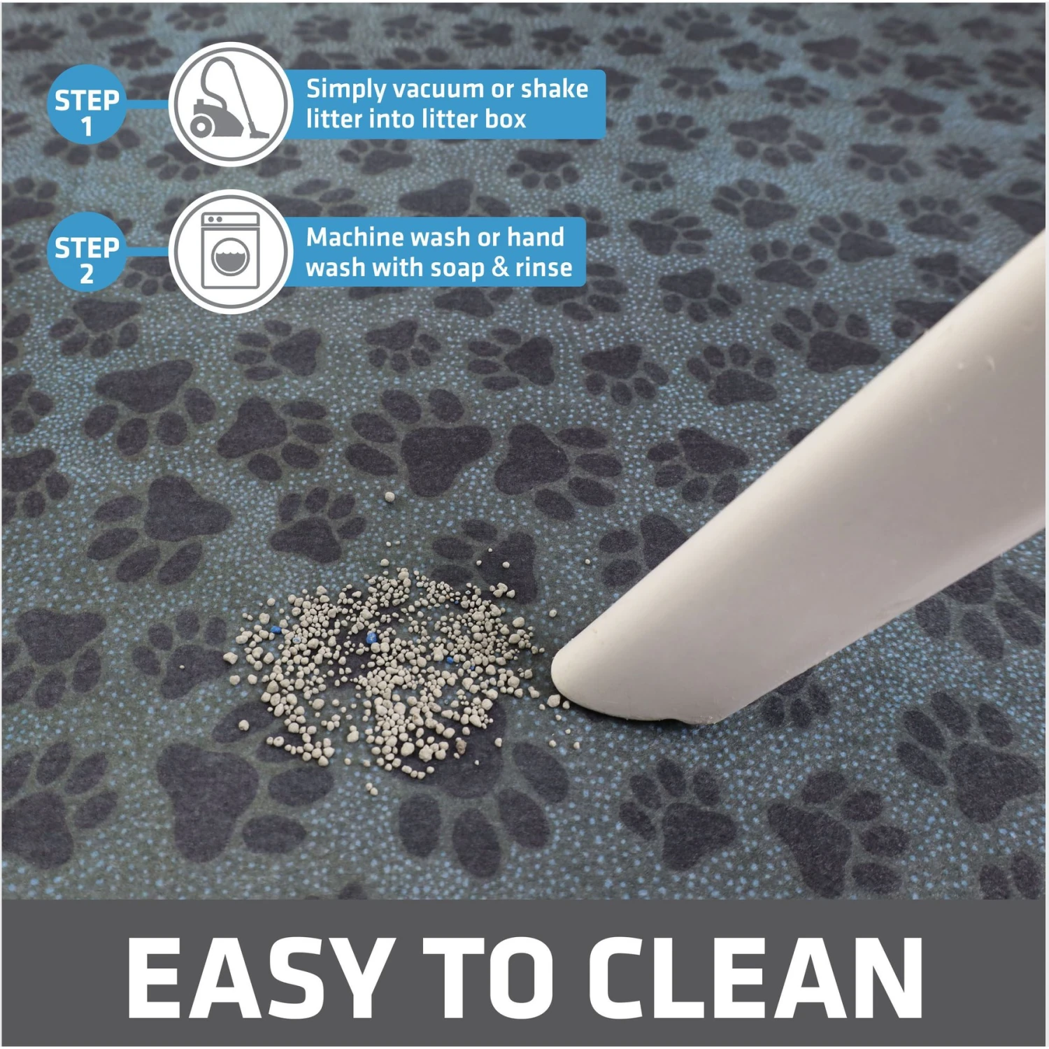 Drymate Protective & Decorative Cat Litter Mat, Paw Dots, Large, 20-in X 28-in 4 Drymate Protective & Decorative Cat Litter Mat, Paw Dots, Large, 20-in X 28-in - Image 4