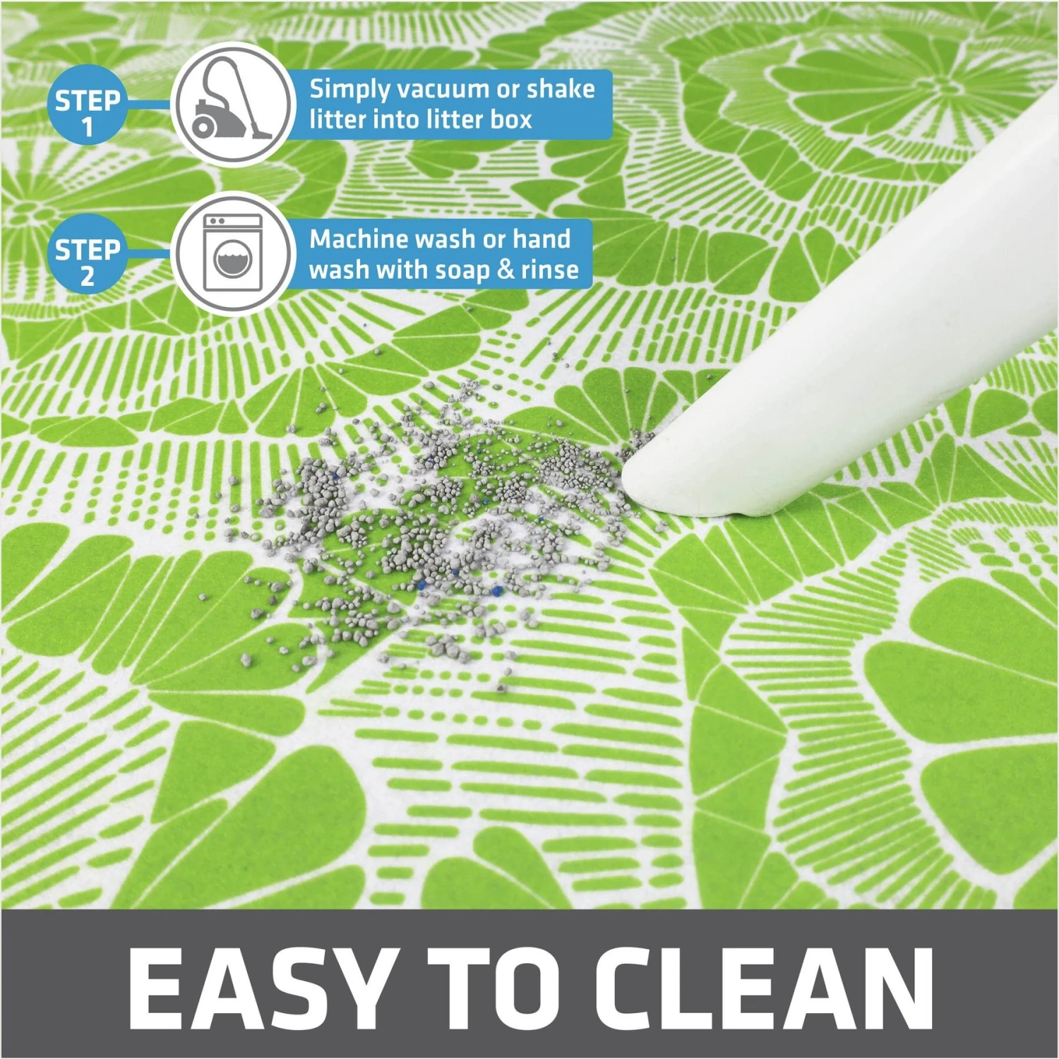 Drymate Protective & Decorative Cat Litter Mat, Surf Green, Large, 20-in X 28-in 4 Drymate Protective & Decorative Cat Litter Mat, Surf Green, Large, 20-in X 28-in - Image 4