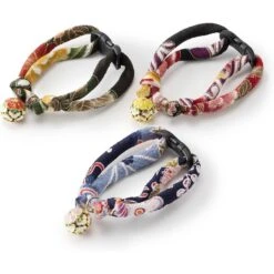 Necoichi Chirimen Plum Blossom Breakaway Cat Collar With Bell -Cat Supplies 183469 PT3. AC SS1800 V1644918438