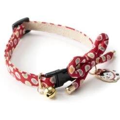 Necoichi ZEN Hariko Charm Cotton Breakaway Cat Collar With Bell -Cat Supplies 183496 PT2. AC SS1800 V1565879882