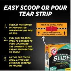 Arm & Hammer Litter SLIDE Easy Clean-Up Clumping Cat Litter Non-Stop Odor Control With 10 Days Of Odor Control -Cat Supplies 184408 PT2. AC SS1800 V1663797261
