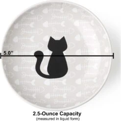 PetRageous Designs Fishbone Kitty Ceramic Cat Dish -Cat Supplies 186097 PT1. AC SS1800 V1598624475