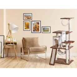 Go Pet Club 53-in Faux Fur Cat Tree & Condo -Cat Supplies 197655 PT4. AC SS1800 V1702056825