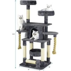 Go Pet Club 57.5-in Faux Fur Cat Tree & Condo -Cat Supplies 197672 PT3. AC SS1800 V1671226283
