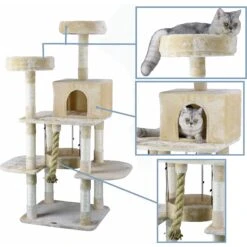 Go Pet Club 61.5-in Faux Fur Cat Tree & Condo -Cat Supplies 197674 PT2. AC SS1800 V1587483958