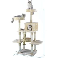 Go Pet Club 61.5-in Faux Fur Cat Tree & Condo -Cat Supplies 197674 PT3. AC SS1800 V1671226173