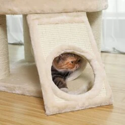 FEANDREA 55.5-in Faux Fleece Cat Tree & Condo -Cat Supplies 205223 PT5. AC SS1800 V1648065992