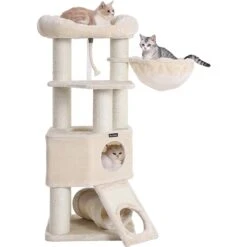 FEANDREA 55.5-in Faux Fleece Cat Tree & Condo -Cat Supplies 205223 PT7. AC SS1800 V1648067213