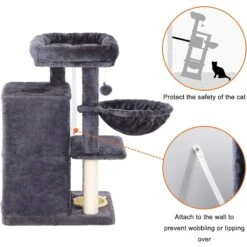 FEANDREA 32.7-in Faux Fleece Cat Tree & Condo 12 FEANDREA 32.7-in Faux Fleece Cat Tree & Condo -Cat Supplies 205244 PT3. AC SS1800 V1648064800