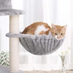 FEANDREA 55.1-in Faux Fleece Cat Tree & Condo -Cat Supplies 205247 PT6. AC SS1800 V1648064518