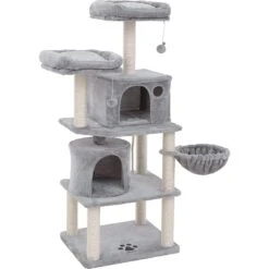FEANDREA 55.1-in Faux Fleece Cat Tree & Condo -Cat Supplies 205247 PT7. AC SS1800 V1648063922