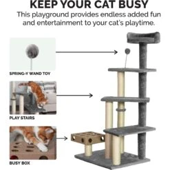 Tiger Tough Play Stairs 49.5-in Faux Fur Cat Tree -Cat Supplies 206576 PT4. AC SS1800 V1618280208