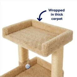 Frisco 32-in Real Carpet Wooden Cat Tree With Toy -Cat Supplies 208920 PT2. AC SS1800 V1667228691