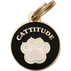 Two Tails Pet Company Cattitude Personalized Cat ID Tag