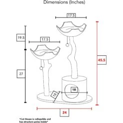 Mau Lifestyle Cento 46-in Modern Wooden Cat Tree & Condo -Cat Supplies 211729 PT7. AC SS1800 V1626743188