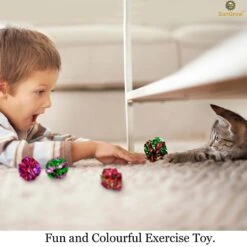 SunGrow Kitty Crinkle Balls Indoor Cat Toy, 12 Count -Cat Supplies 215394 PT7. AC SS1800 V1577494995