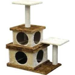 Go Pet Club 32-in Economical Cat Tree House, Beige/Brown -Cat Supplies 216954 pt2. AC SS1800 V1579195136