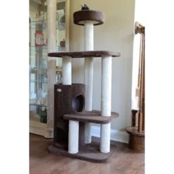 Armarkat 56-in Carpeted Condo Cat Tree, Brown 12 Armarkat 56-in Carpeted Condo Cat Tree, Brown -Cat Supplies 219018 PT3. AC SS1800 V1603333590