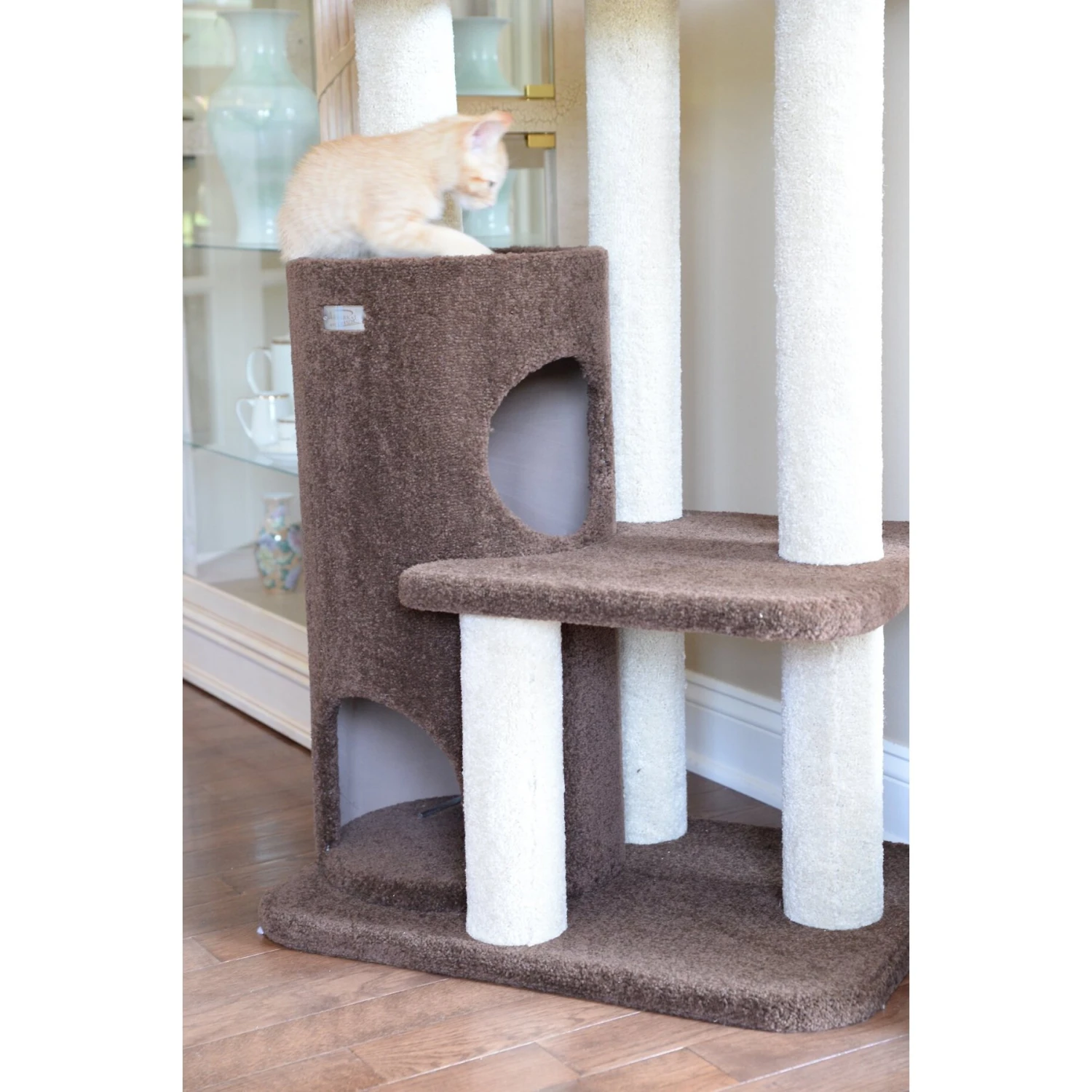 Armarkat 56-in Carpeted Condo Cat Tree, Brown 5 Armarkat 56-in Carpeted Condo Cat Tree, Brown - Image 5