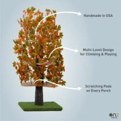 On2Pets 60-in Large Square Modern Cat Tree -Cat Supplies 220362 PT2. AC SS1800 V1671118299