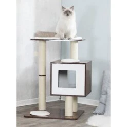TRIXIE Inola 31-in Modern Wooden Tower Cat Scratching Post