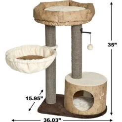 MidWest Feline Nuvo Cove 35-in Faux Fur Modern Cat Tree -Cat Supplies 226376 PT8. AC SS1800 V1583959077