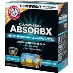 Arm & Hammer Litter Clump & Seal AbsorbX Absorbing Unscented Multi-Cat Cat Litter -Cat Supplies 232642 PT2. AC SS1800 V1615932395