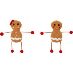 Frisco Holiday Gingerbread Pals Plush Kicker Cat Toy With Catnip, 2 Count -Cat Supplies 233303 PT3. AC SS1800 V1600708061