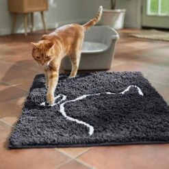 Frisco Microfiber Chenille Cat Silhouette Litter Mat -Cat Supplies 235902 PT4. AC SS1800 V1676556246