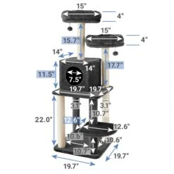 Frisco 55-in Faux Fur Cat Tree & Condo -Cat Supplies 236542 PT1. AC SS1800 V1617026217