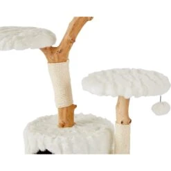 Frisco Natural Wood Modern Cat Tree With Toy, Ivory, Large -Cat Supplies 236563 PT4. AC SS1800 V1615987629