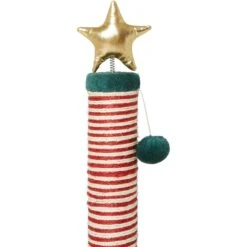 Frisco Holiday 29.5-in Candy Cane Sisal Cat Scratching Post With Toy -Cat Supplies 236565 PT4. AC SS1800 V1601331360