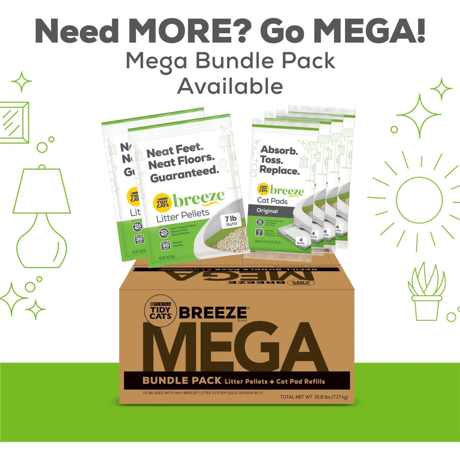 Tidy Cats Breeze Enhanced Active Clean Scent Litter Pellets & Multi-Cat Pads Bundle Pack 4 Tidy Cats Breeze Enhanced Active Clean Scent Litter Pellets & Multi-Cat Pads Bundle Pack - Image 4