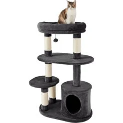 Frisco 48.25-in Heavy Duty Faux Fur Cat Tree & Condo -Cat Supplies 238154 PT2. AC SS1800 V1616075075