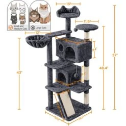 Yaheetech 57-in Plush Cat Tree & Condo -Cat Supplies 242612 PT2. AC SS1800 V1680631018