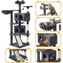 Yaheetech 57-in Plush Cat Tree & Condo -Cat Supplies 242612 PT3. AC SS1800 V1680630833