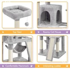 Yaheetech 60.5-in Plush Cat Tree & Condo 12 Yaheetech 60.5-in Plush Cat Tree & Condo -Cat Supplies 242622 PT3. AC SS1800 V1686153742
