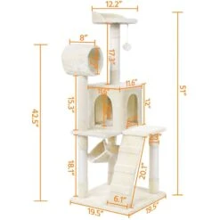 Yaheetech 51-in Plush Multi-Cat Kitten Tree & Condo -Cat Supplies 242627 PT2. AC SS1800 V1679607530