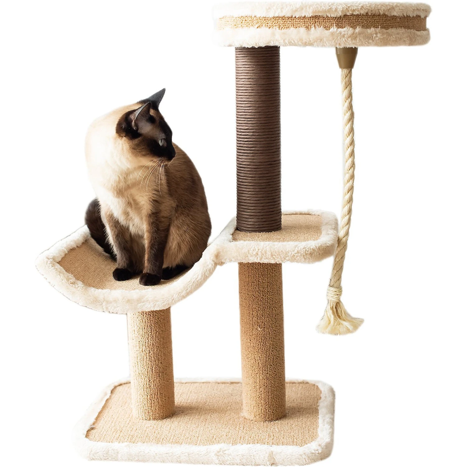 Catry Cradle Cat Tree With Paper Rope Scratching Posts & Sisal Rope Toy 1 Catry Cradle Cat Tree With Paper Rope Scratching Posts & Sisal Rope Toy