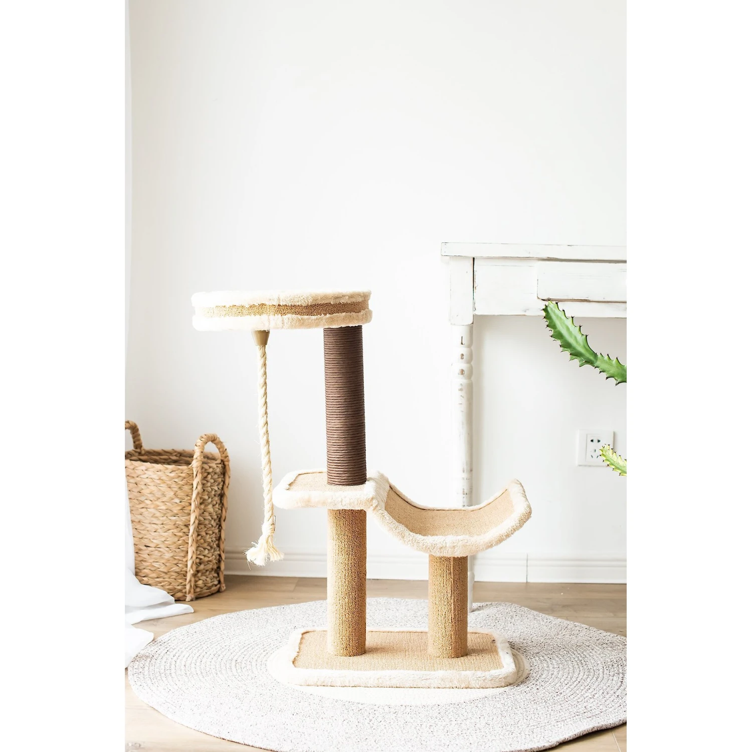 Catry Cradle Cat Tree With Paper Rope Scratching Posts & Sisal Rope Toy 3 Catry Cradle Cat Tree With Paper Rope Scratching Posts & Sisal Rope Toy - Image 3