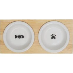 Frisco Double Elevated Cat Bowl With Wood Stand -Cat Supplies 256082 PT4. AC SS1800 V1615313792
