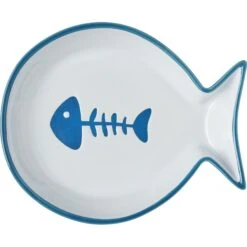 Frisco Fish Shaped Non-skid Ceramic Cat Dish -Cat Supplies 256109 PT5. AC SS1800 V1617196903