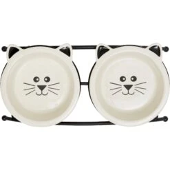 Frisco Cat Face Non-skid Elevated Double Ceramic Cat Bowl -Cat Supplies 256113 PT4. AC SS1800 V1615312897