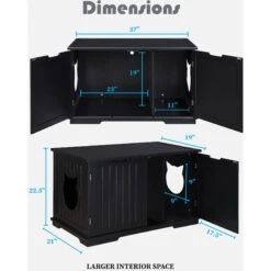 Sweet Barks Wooden Washroom Bench Cat Litter Box Enclosure -Cat Supplies 258683 PT3. AC SS1800 V1603834294