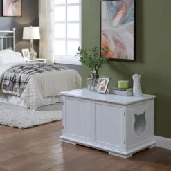 Sweet Barks Wooden Washroom Bench Cat Litter Box Enclosure -Cat Supplies 258683 PT4. AC SS1800 V1603834592