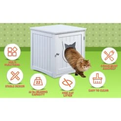 Sweet Barks Wooden Side Table Cat Litter Box Enclosure -Cat Supplies 258686 PT5. AC SS1800 V1603834309