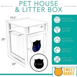 Sweet Barks Wooden Nightstand Cat Litter Box Enclosure -Cat Supplies 258689 PT3. AC SS1800 V1607642539
