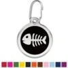 Red Dingo Skeleton Fish Stainless Steel Personalized Cat ID Tag