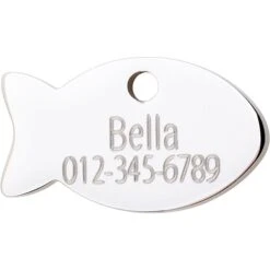 Red Dingo Fish Crystal Diamante Personalized Stainless Steel Cat ID Tag -Cat Supplies 260783 PT3. AC SS1800 V1617408114